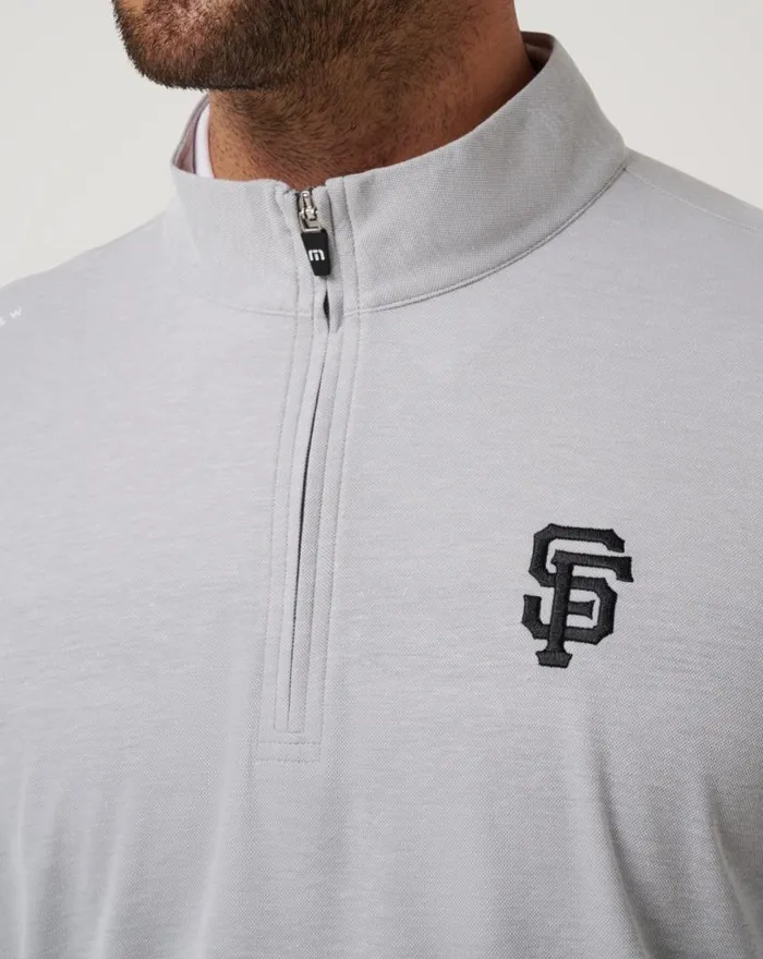 Men SAN FRANCISCO GIANTS TIME TO TAILGATE QUARTER ZIP Heather Grey TravisMathew Quarter Zips