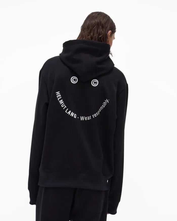 Men School Hoodie Basalt Black Helmut Lang Sweatshirts