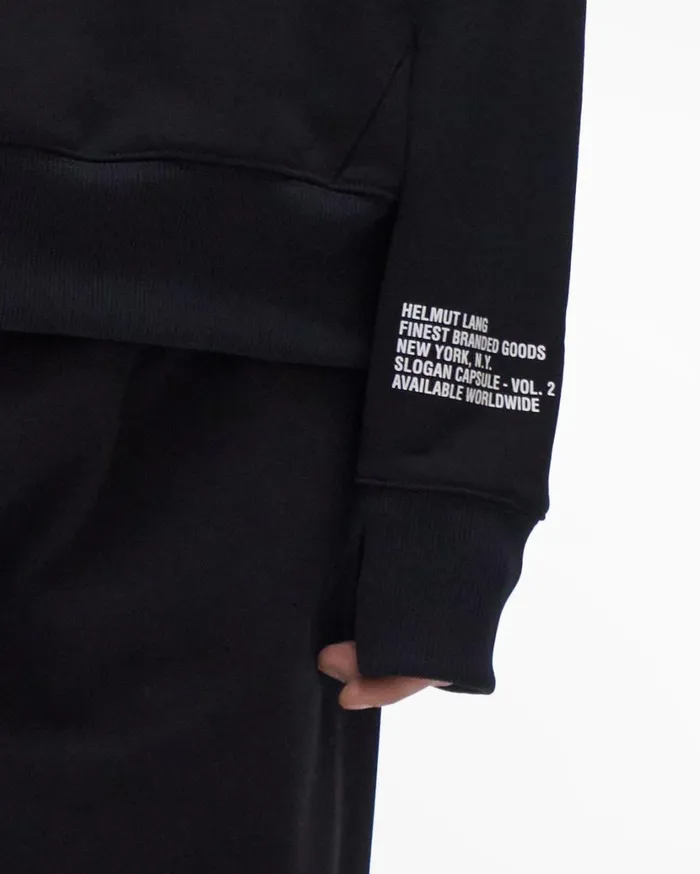 Men School Hoodie Basalt Black Helmut Lang Sweatshirts