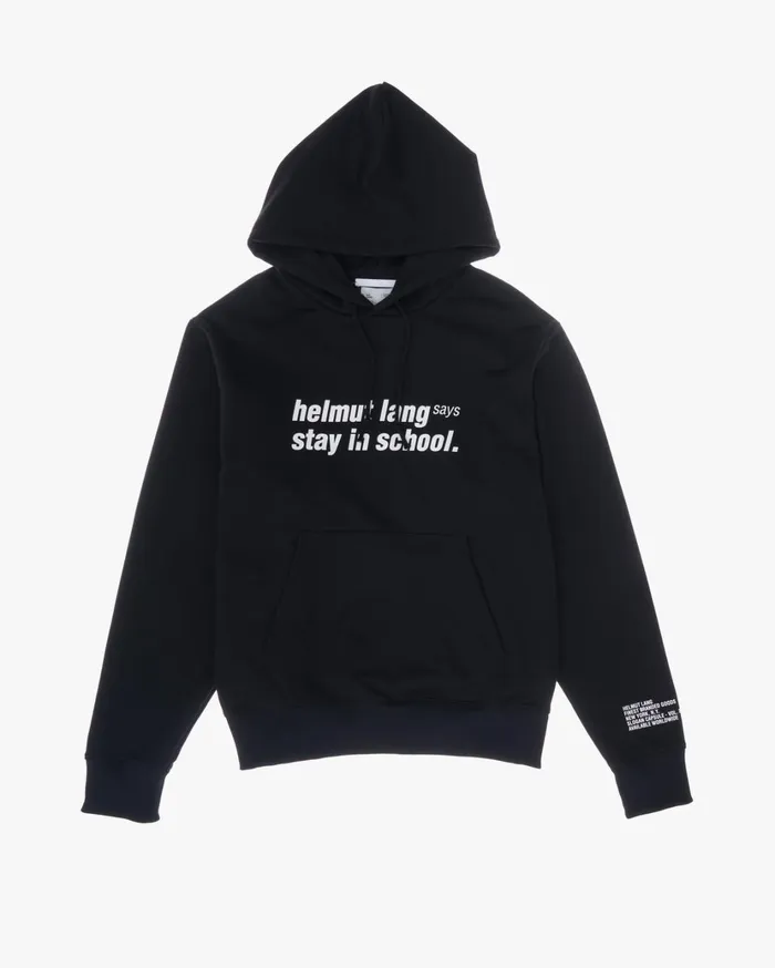 Men School Hoodie Basalt Black Helmut Lang Sweatshirts