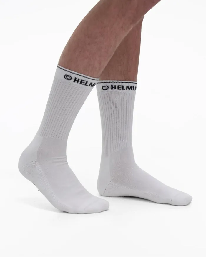 Men School Socks White Helmut Lang Socks