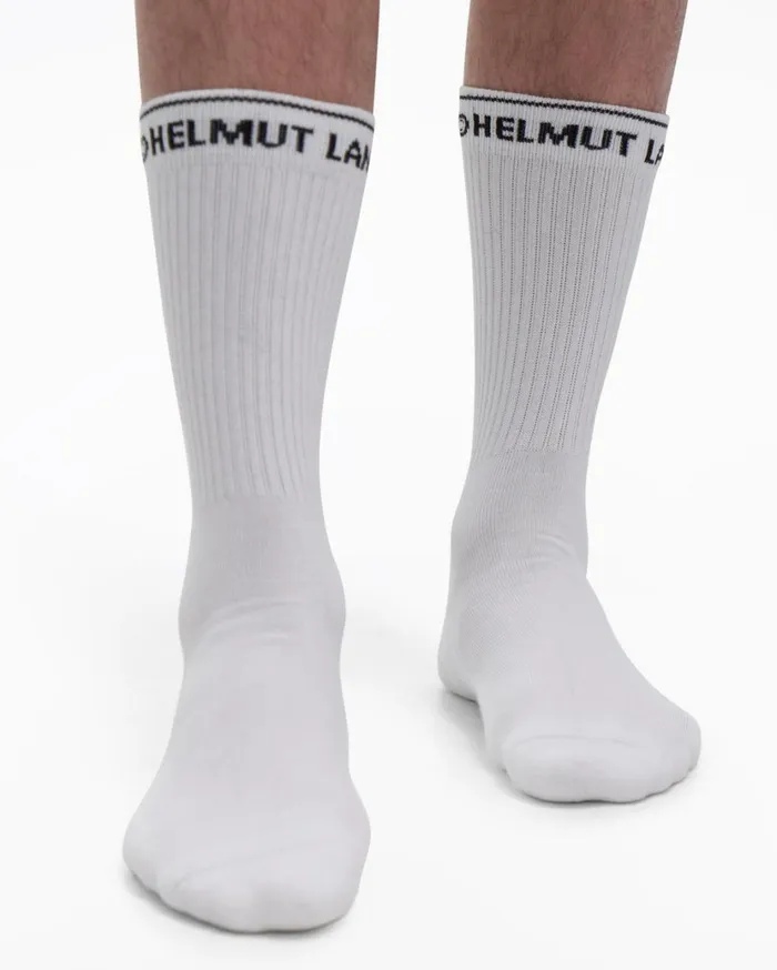Men School Socks White Helmut Lang Socks