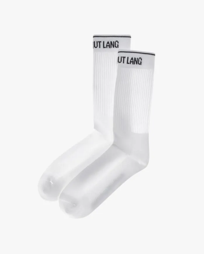 Men School Socks White Helmut Lang Socks