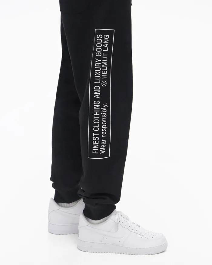 Men School Sweatpant Basalt Black Helmut Lang Pants