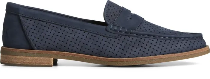 Men Seaport Perforated Penny Loafer Navy Sperry Active