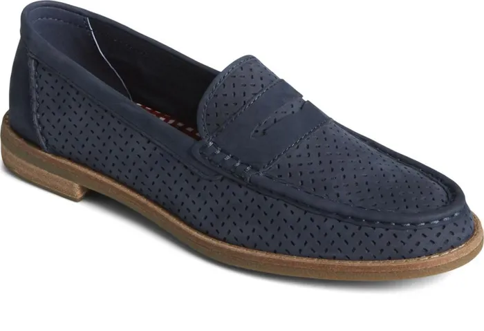 Men Seaport Perforated Penny Loafer Navy Sperry Active Men Seaport Perforated Penny Loafer Navy Sperry Active
