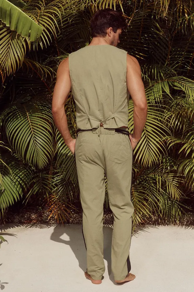 Men Sets Runaway The Label LORENZO VEST Khaki