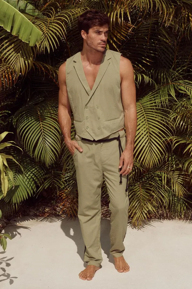 Men Sets Runaway The Label LORENZO VEST Khaki