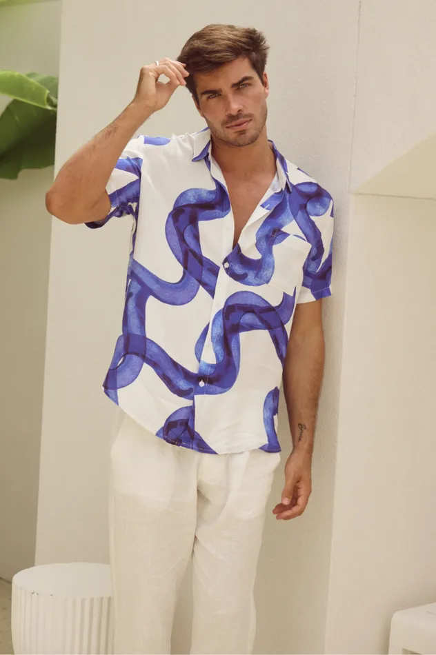 Men Sets Runaway The Label VISTA SHIRT Squiggle Print