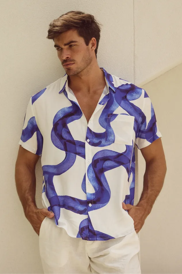 Men Sets Runaway The Label VISTA SHIRT Squiggle Print