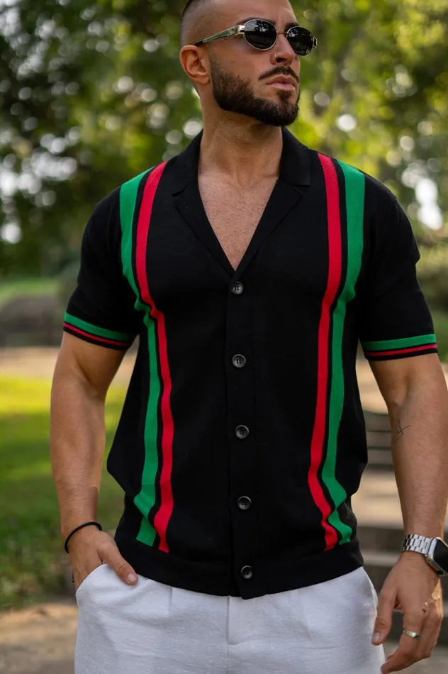 Men Shirts Runaway The Label BENNY SHIRT Black Multi