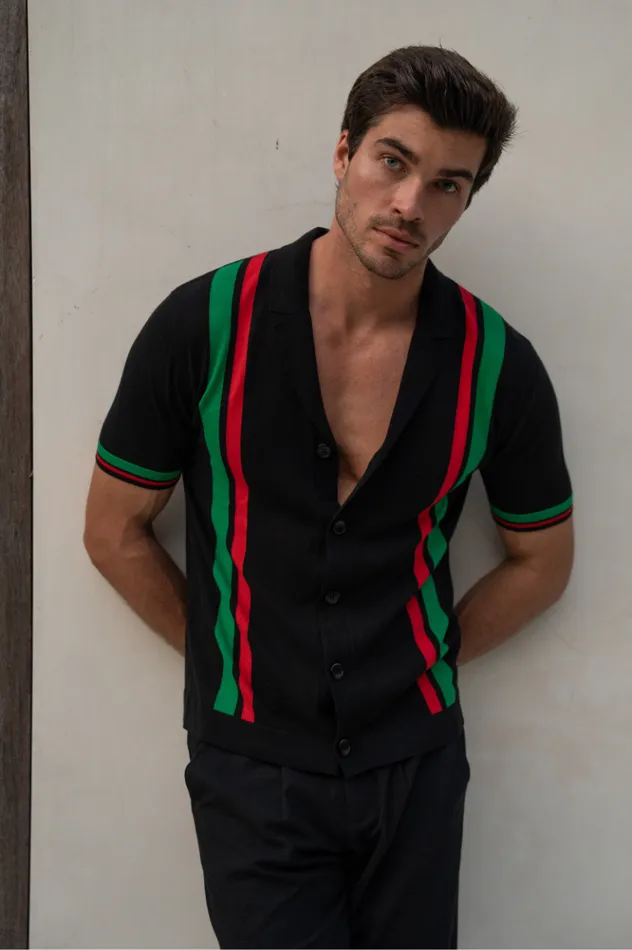 Men Shirts Runaway The Label BENNY SHIRT Black Multi