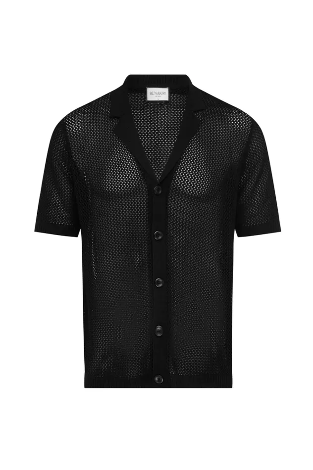 Men Shirts Runaway The Label CASPER KNIT SHIRT Black