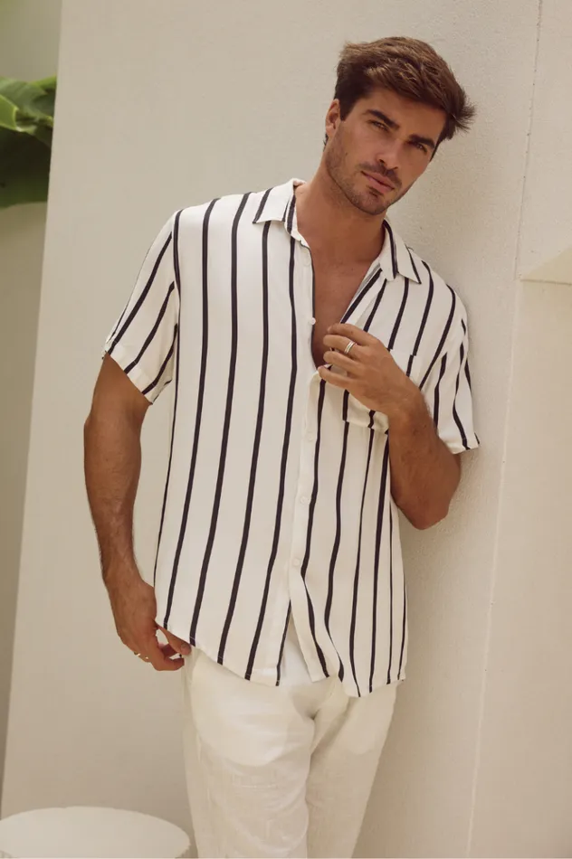 Men Shirts Runaway The Label ELIJAH SHIRT Whiteblack