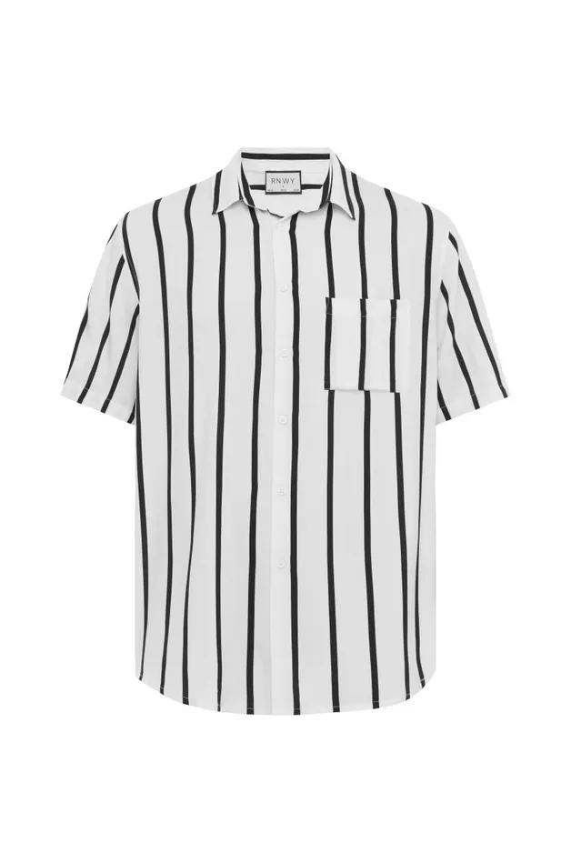 Men Shirts Runaway The Label ELIJAH SHIRT Whiteblack