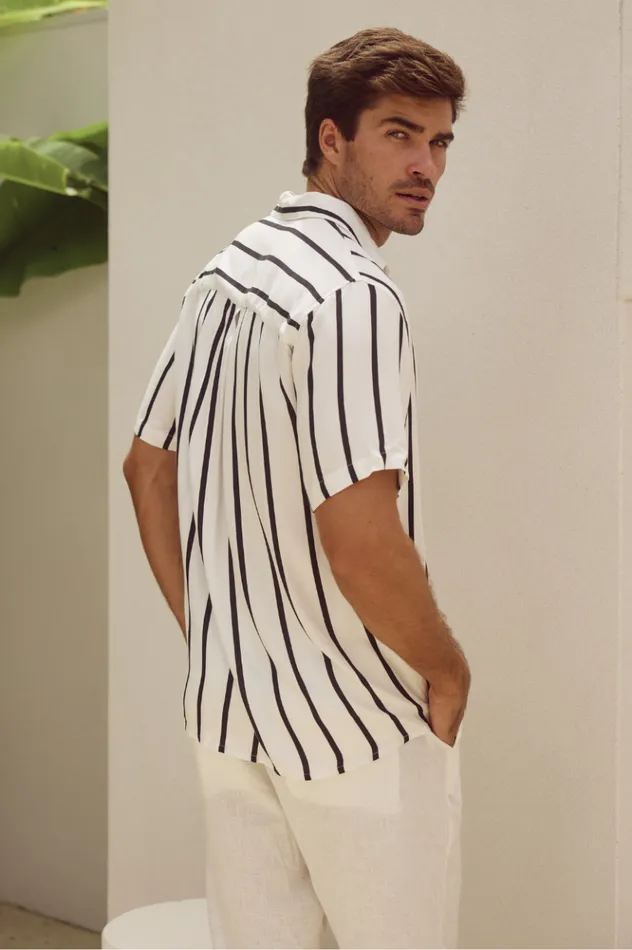 Men Shirts Runaway The Label ELIJAH SHIRT Whiteblack