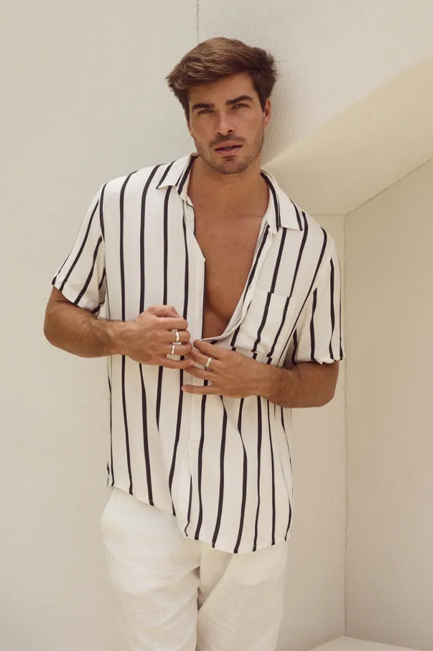 Men Shirts Runaway The Label ELIJAH SHIRT Whiteblack