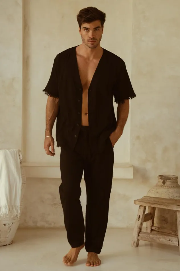 Men Shirts Runaway The Label HARVEY SHIRT Black