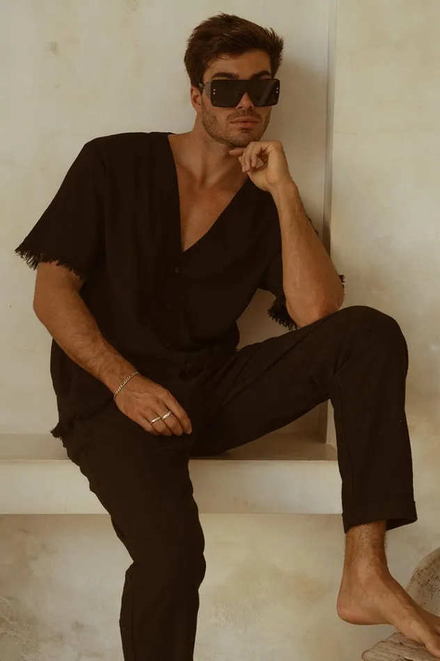 Men Shirts Runaway The Label HARVEY SHIRT Black