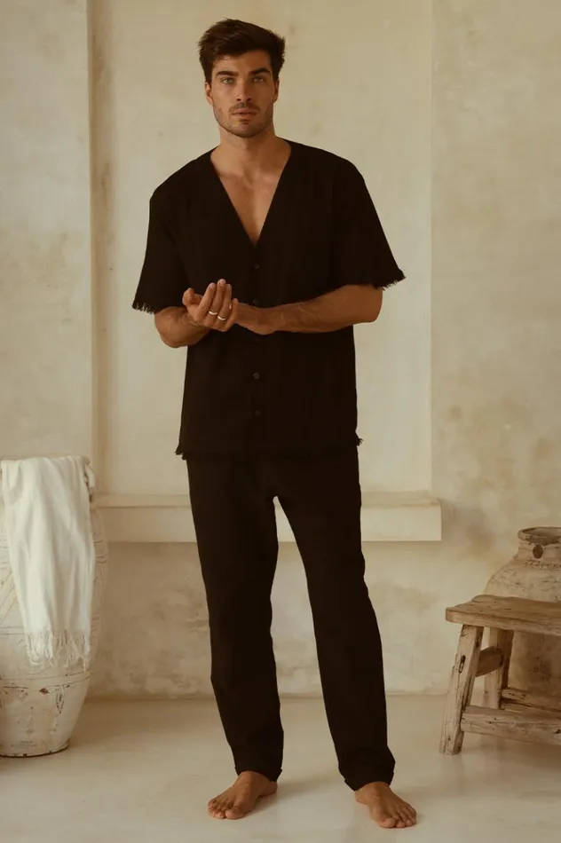 Men Shirts Runaway The Label HARVEY SHIRT Black