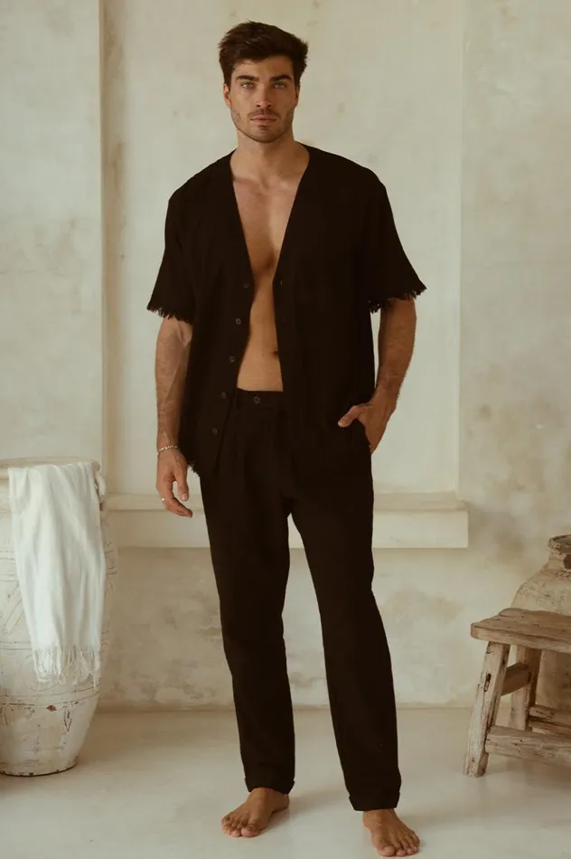 Men Shirts Runaway The Label HARVEY SHIRT Black