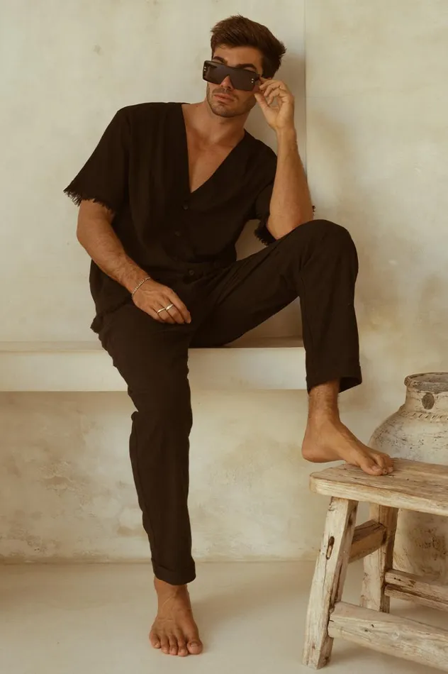 Men Shirts Runaway The Label HARVEY SHIRT Black