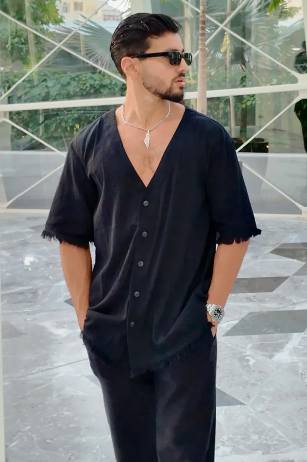 Men Shirts Runaway The Label HARVEY SHIRT Black