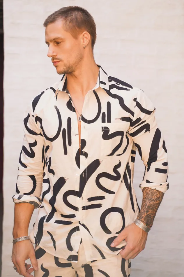 Men Shirts Runaway The Label LS SHIRT York Sand