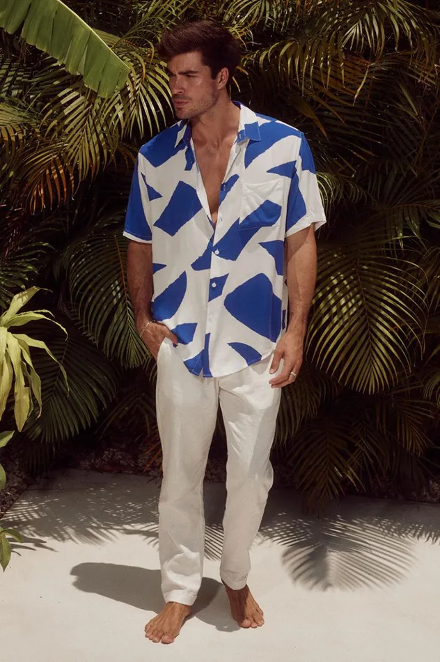 Men Shirts Runaway The Label LAZURE SHIRT Blue Stone