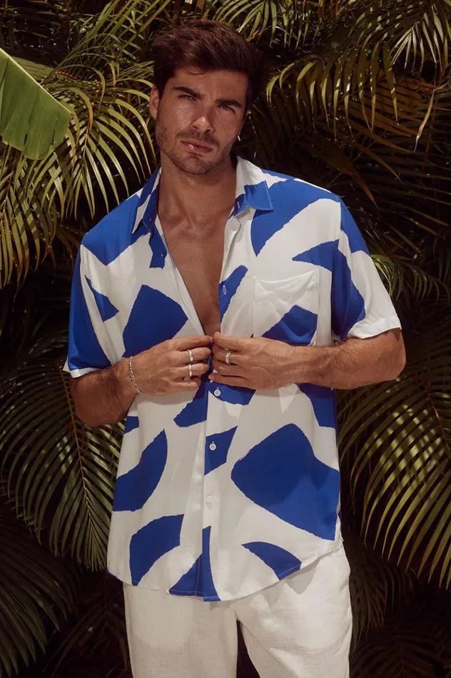 Men Shirts Runaway The Label LAZURE SHIRT Blue Stone