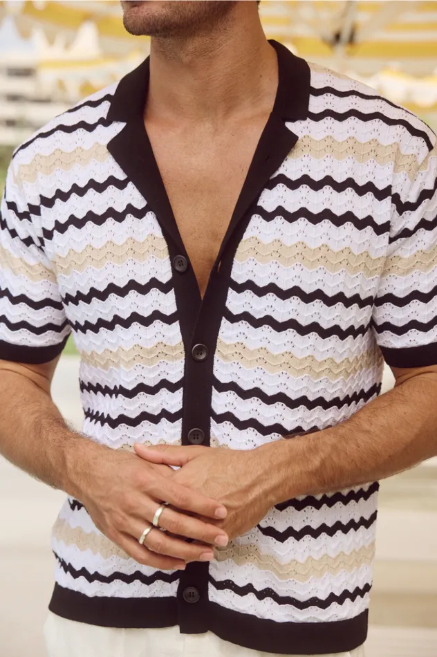 Men Shirts Runaway The Label OTTO SHIRT Blackwhite