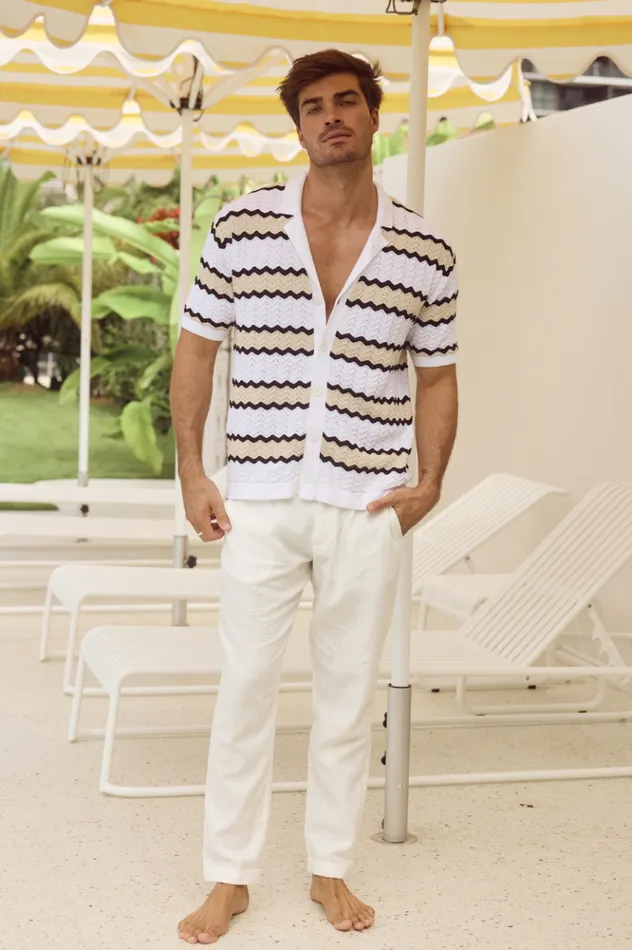 Men Shirts Runaway The Label OTTO SHIRT Whitesand