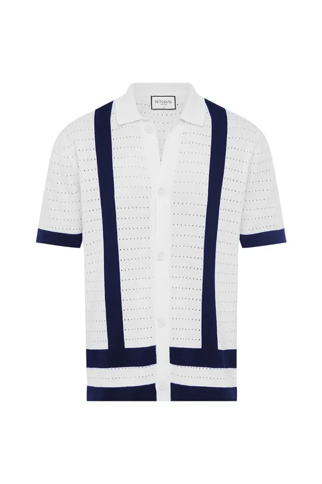 Men Shirts Runaway The Label REGGIE SHIRT Whitenavy