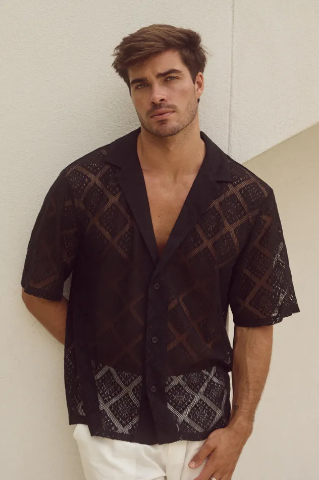 Men Shirts Runaway The Label TULUM SHIRT Black
