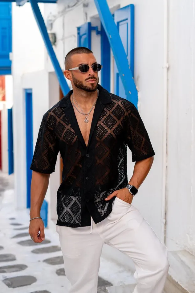 Men Shirts Runaway The Label TULUM SHIRT Black