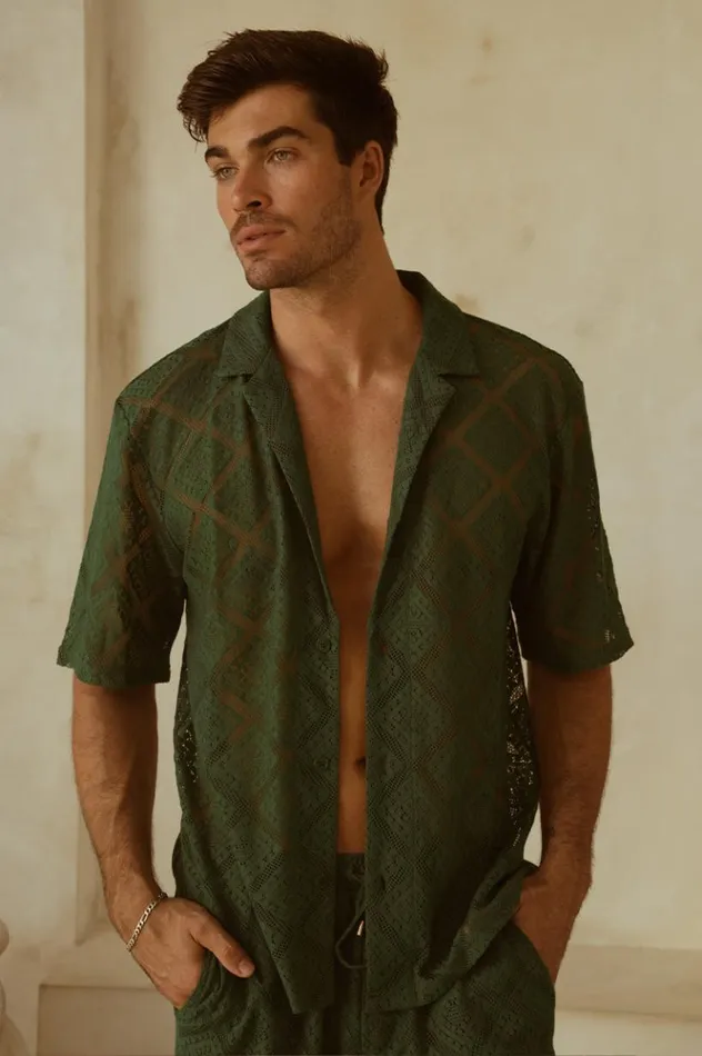 Men Shirts Runaway The Label TULUM SHIRT Olive