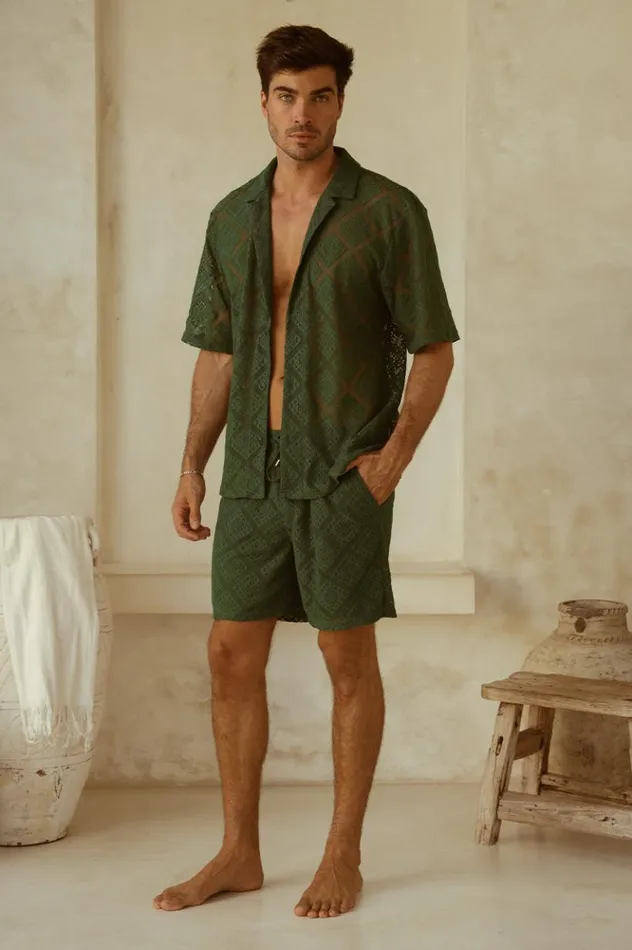 Men Shirts Runaway The Label TULUM SHIRT Olive