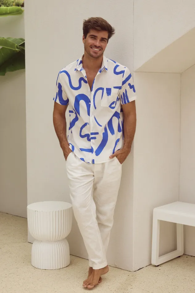 Men Shirts Runaway The Label YORK SHIRT Whiteblue