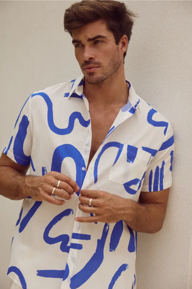 Men Shirts Runaway The Label YORK SHIRT Whiteblue