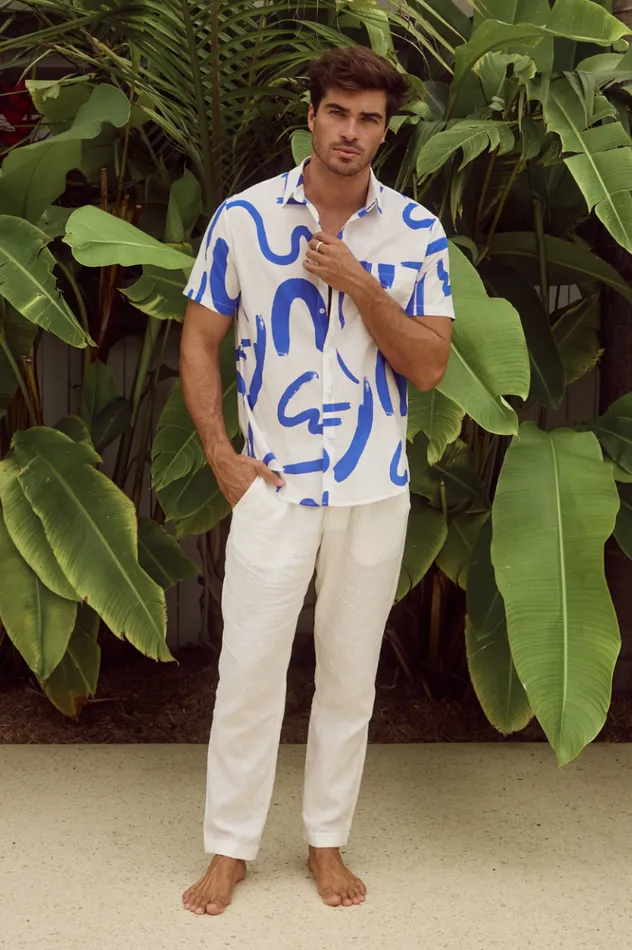 Men Shirts Runaway The Label YORK SHIRT Whiteblue