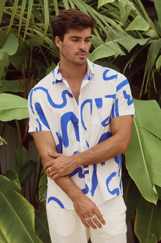 Men Shirts Runaway The Label YORK SHIRT Whiteblue