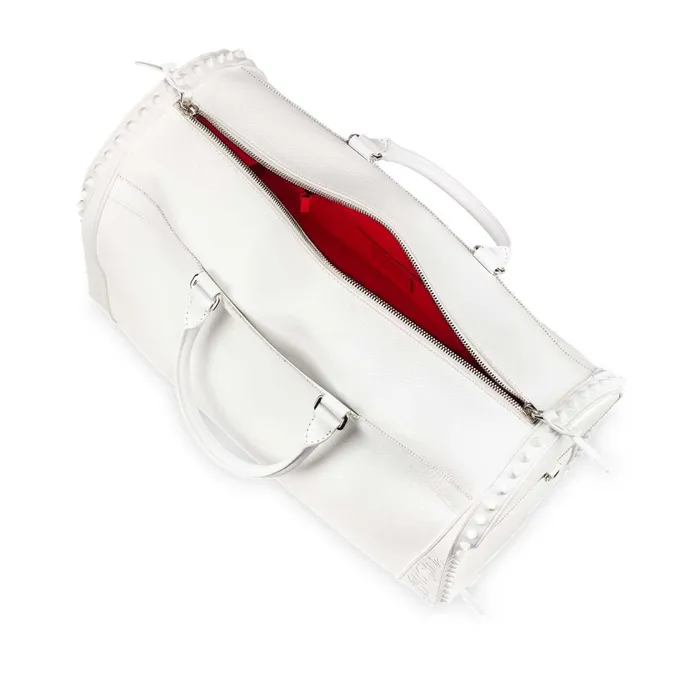 Men Sneakender Travel Bag 8211 Calf Leather And Rubber 8211 Bianco White Christian Louboutin Travel Bags