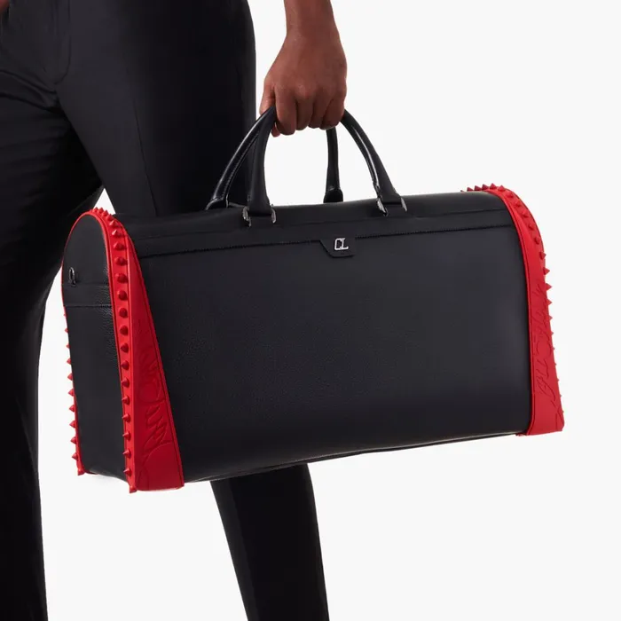 Men Sneakender Travel Bag 8211 Calf Leather And Rubber 8211 Black Black Christian Louboutin Travel Bags