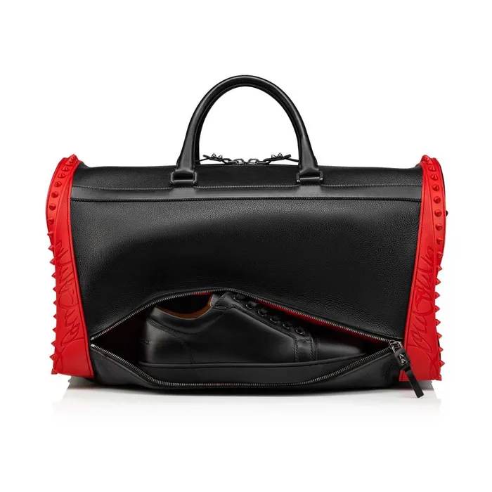 Men Sneakender Travel Bag 8211 Calf Leather And Rubber 8211 Black Black Christian Louboutin Travel Bags