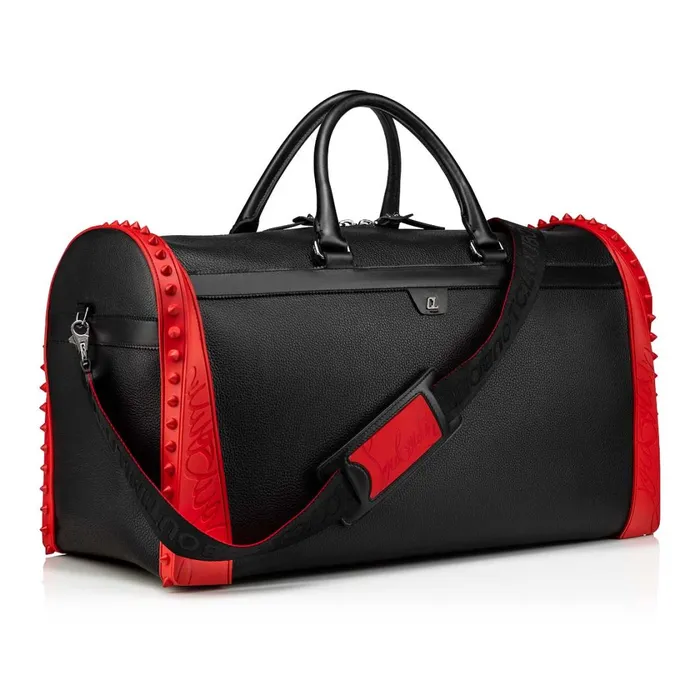 Men Sneakender Travel Bag 8211 Calf Leather And Rubber 8211 Black Black Christian Louboutin Travel Bags