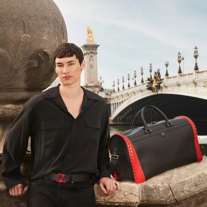 Men Sneakender Travel Bag 8211 Calf Leather And Rubber 8211 Black Black Christian Louboutin Travel Bags