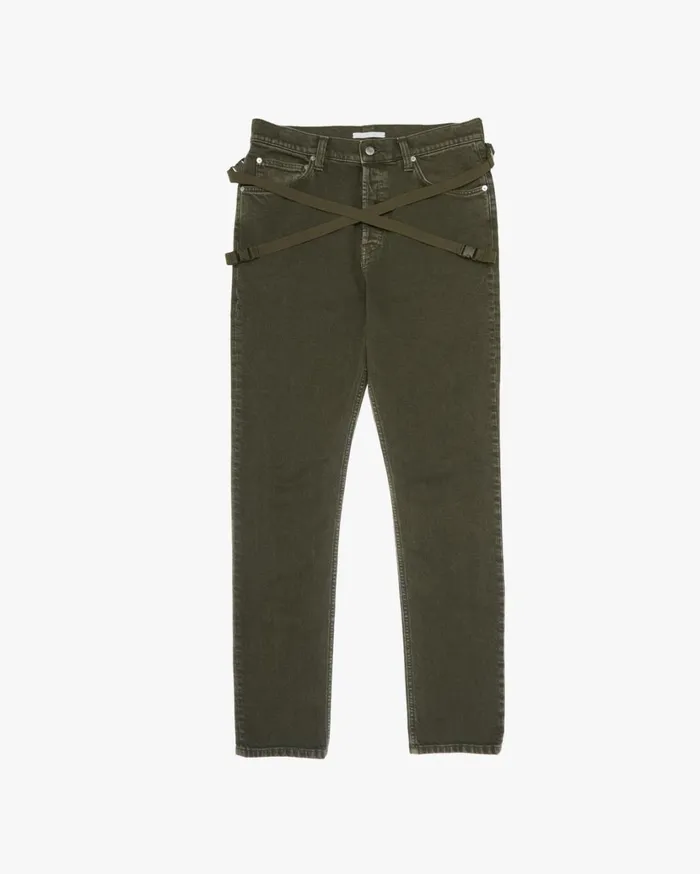 Men Strap Jean Birch Green Stone Helmut Lang Pants