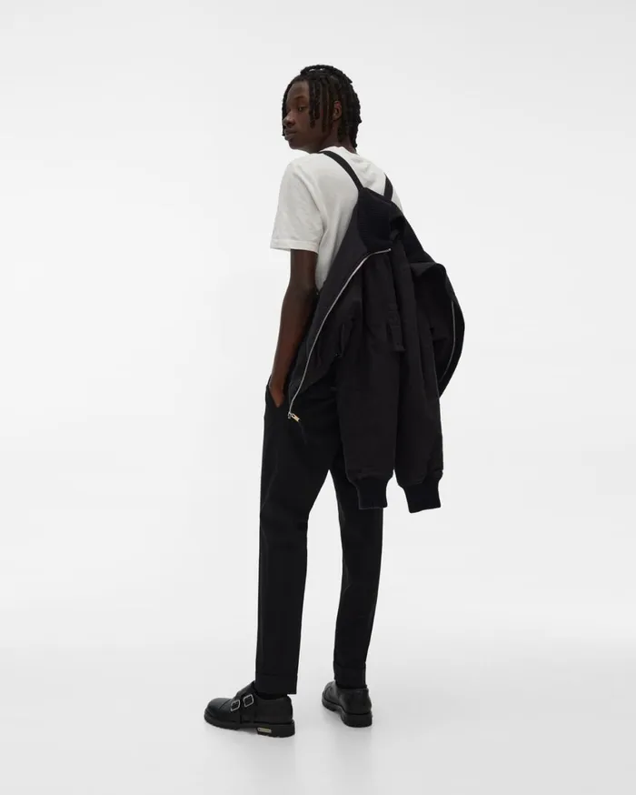 Men Strapped Bomber Jacket Basalt Black Helmut Lang Jackets
