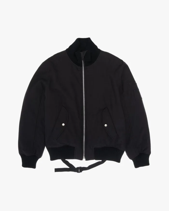 Men Strapped Bomber Jacket Basalt Black Helmut Lang Jackets