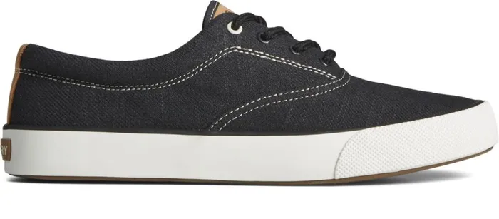 Men Striper II Slub Linen Sneaker Black Sperry Sneakers